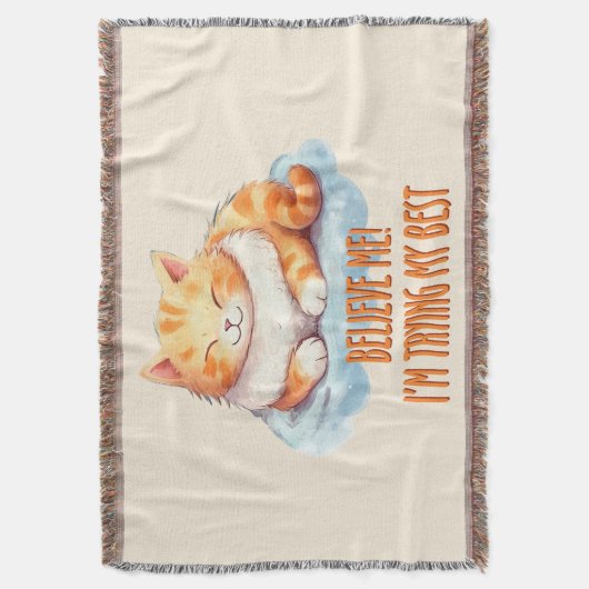 かわいいオレンジ色のタビー猫 – やってみる最高のの スローブランケット (正面縦)