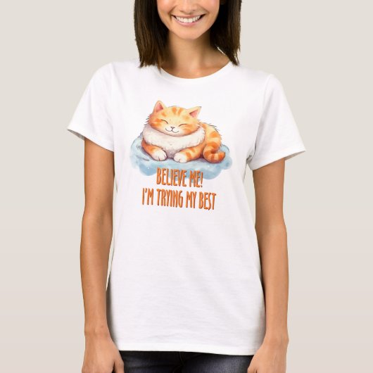 かわいいオレンジ色のタビー猫 – やってみる最高のの Tシャツ (正面)