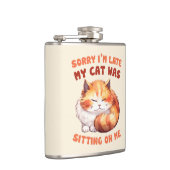 かわいいオレンジ色のタビー猫 – 遅れてごめんなさい フラスク (右)