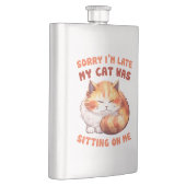 かわいいオレンジ色のタビー猫 – 遅れてごめんなさい フラスク (右)