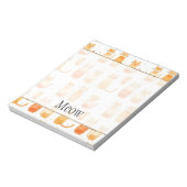 かわいいオレンジ色のドットと猫 ノートパッド (回転)