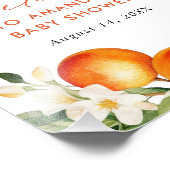 かわいいオレンジ色のベイビーシャワー歓迎の看板 フォトプリント (角)