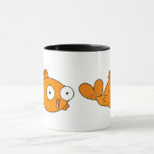 かわいいオレンジ色のマンガ魚 | かわいいスタイル マグカップ (中央)