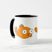 かわいいオレンジ色のマンガ魚 | かわいいスタイル マグカップ (正面左)