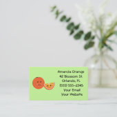 かわいいオレンジ色の名刺 名刺 (スタンド正面)