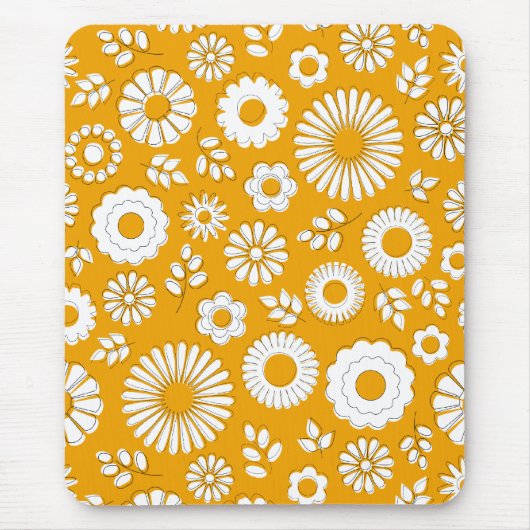 かわいいオレンジ色の夏の花 マウスパッド (正面)