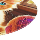 かわいいオレンジ色の子猫アート カッティングボード (角)