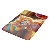 かわいいオレンジ色の子猫アート バスマット (アングル)