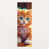 かわいいオレンジ色の子猫アート ヨガマット (正面)