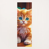かわいいオレンジ色の子猫アート ヨガマット (裏面)