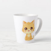 かわいいオレンジ色の子猫 カフェラテマグ (右アングル)