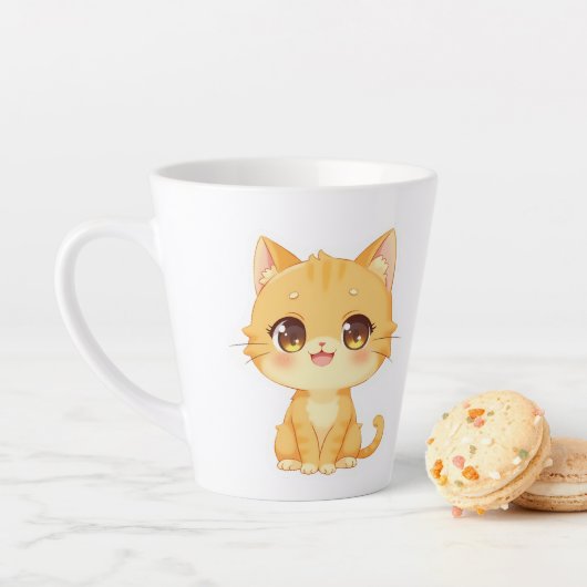 かわいいオレンジ色の子猫 カフェラテマグ (インサイチュ)