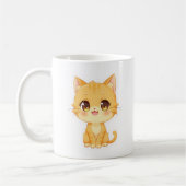 かわいいオレンジ色の子猫 コーヒーマグカップ (左)