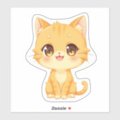 かわいいオレンジ色の子猫 シール (シート)