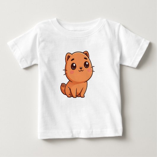 かわいいオレンジ色の子猫 ベビーTシャツ (正面)
