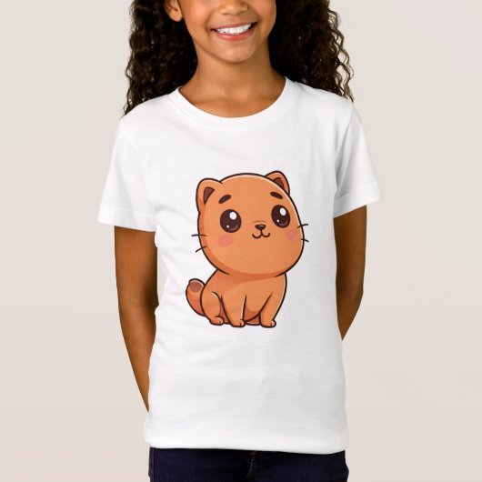 かわいいオレンジ色の子猫 Tシャツ (正面)