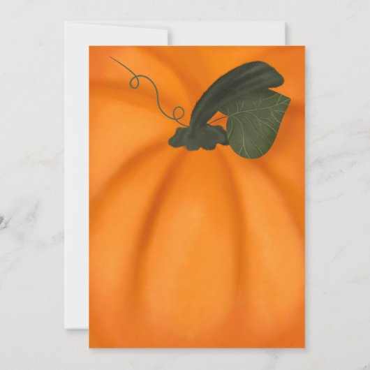 かわいいオレンジ色の小さなかぼちゃ秋ベビーシャワー 招待状 (裏面)