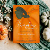 かわいいオレンジ色の小さなかぼちゃ秋ベビーシャワー 招待状