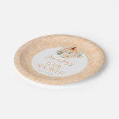 かわいいオレンジ色の小さなオレンジ色の赤ちゃんシャワー ペーパープレート (アングル)