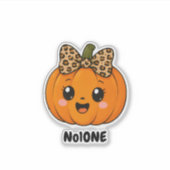 かわいいオレンジ色の小さなカボチャのハロウィン 名前入りカスタム シール (正面)