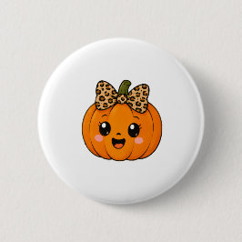 かわいいオレンジ色の小さなカボチャのハロウィン 名前入りカスタム 缶バッジ