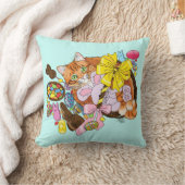 かわいいオレンジ色の復活祭キャット クッション (ブランケット)