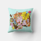 かわいいオレンジ色の復活祭キャット クッション (裏面)