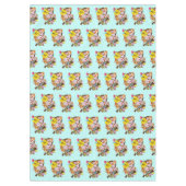 かわいいオレンジ色の復活祭キャット テーブルクロス (正面)