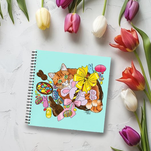かわいいオレンジ色の復活祭キャット ノートブック