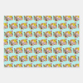 かわいいオレンジ色の復活祭キャット ラッピングペーパーシート (正面)