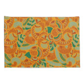 かわいいオレンジ色の抽象芸術の継ぎ目のない花 枕カバー (裏面-右)