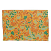 かわいいオレンジ色の抽象芸術の継ぎ目のない花 枕カバー (正面左)