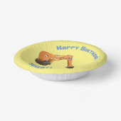 かわいいオレンジ色の掘削機ディガー漫画の紙プレート ペーパーボウル (傾斜あり)