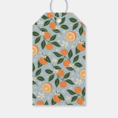 かわいいオレンジ色の柑橘類のベイビーシャワープレゼント ギフトタグ (裏面)