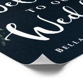 かわいいオレンジ色の桃フローラへようこそ結婚 ポスター (角)