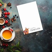 かわいいオレンジ色の漫画猫のハートの名前 ポストイット