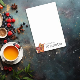 かわいいオレンジ色の漫画猫のハートの名前 ポストイット