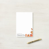 かわいいオレンジ色の漫画猫の名前 ポストイット (デスク上)