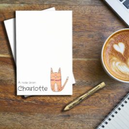 かわいいオレンジ色の漫画猫の名前 ポストイット