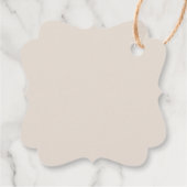 かわいいオレンジ色の猫のアニメ　ベビーシャワー フェイバータグ (裏面)