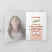 かわいいオレンジ色の猫のイラストアート オーダーメイド写真 カード (内部)