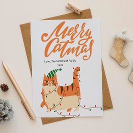 かわいいオレンジ色の猫のペットラバー クリスマス フラット