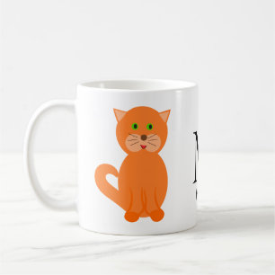 かわいいオレンジ色の猫の名前 コーヒーマグカップ