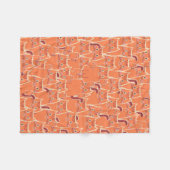 かわいいオレンジ色の猫の群れ フリースブランケット (正面(横))