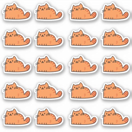 かわいいオレンジ色の猫の20スケジュール帳 シール (正面)