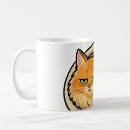 かわいいオレンジ色の猫の「邪魔しないで」ボタン コーヒーマグカップ