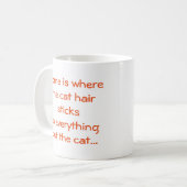 かわいいオレンジ色の猫ホームは…文字デザイン. コーヒーマグカップ (正面左)