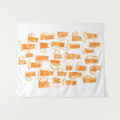 かわいいオレンジ色の猫 タペストリー (正面(横))