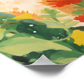 かわいいオレンジ色の猫 ポスター (角)