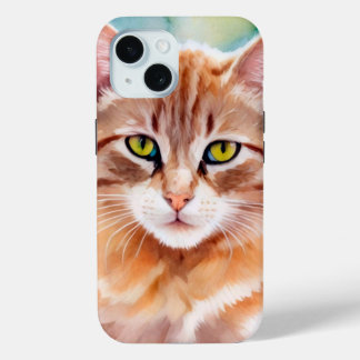 かわいいオレンジ色の猫 iPhone 15ケース